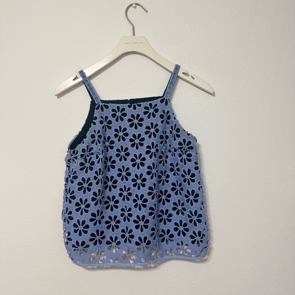 Maeve Navy Eyelet Top